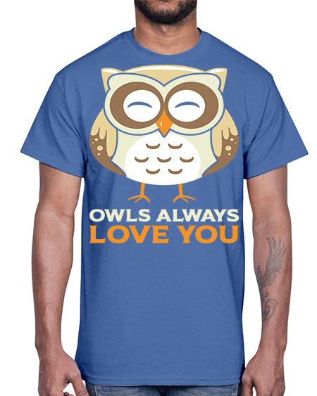 Cute Owl Always Love You A TurtleRabbit 3#- owl- Cotton Tee