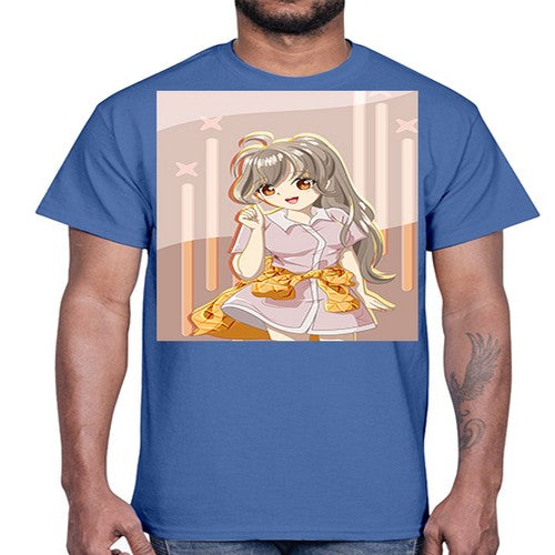 Cute and happy girl with picnic outfit 10#- anime- Cotton Tee