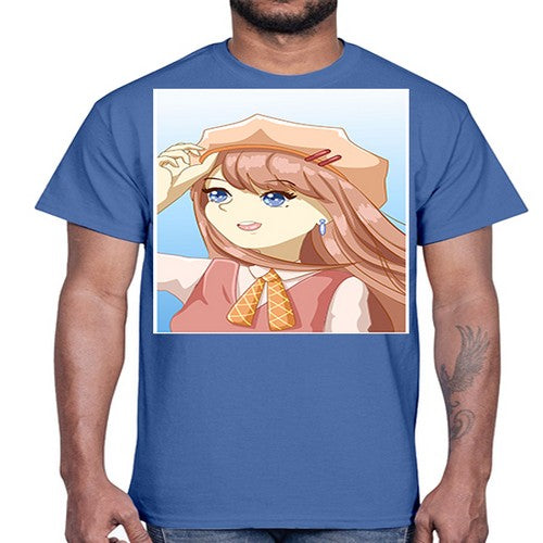 Cute beautiful and funny girl with hat 66#- anime- Cotton Tee