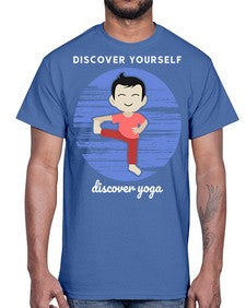 Discover Yourself Discover Yoga 199#- yoga- Cotton Tee