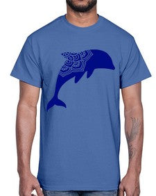 DolphinMandala 382#- mandala- Cotton Tee