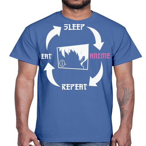 Eat Sleep Anime Repeat Anime Anime 226#- anime- Cotton Tee