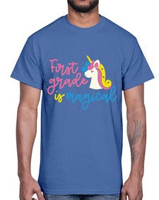 First Grade Is Magical 143#- first grade- Cotton Tee