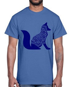 FoxMandalaUpdated 463#- mandala- Cotton Tee