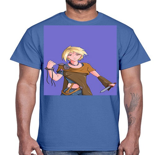 Girl hold knife 12#- anime- Cotton Tee
