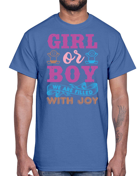 Girl or boy we are filled with joy Style 82#- baby shower- Cotton Tee