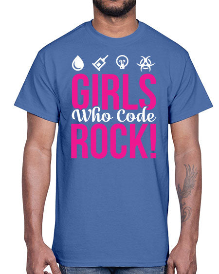 Girls Who Code Rock 247#- general science- Cotton Tee