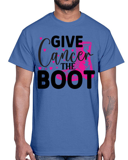 Give Cancer the Boot 24#- breast cancer- Cotton Tee
