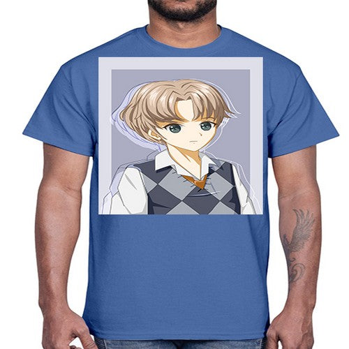 Handsome and cool boy with uniform 34#- anime- Cotton Tee