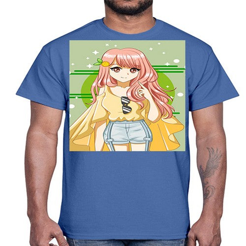 Happy and cute yellow blouse in summer holiday 43#- anime- Cotton Tee