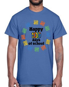 Happy one hundred Days of School 245#- one hundred days- Cotton Tee