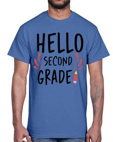 Hello Second Grade 327#- second grade- Cotton Tee