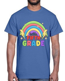 Hello fifth Grade Rainbow 266#- fifth grade- Cotton Tee