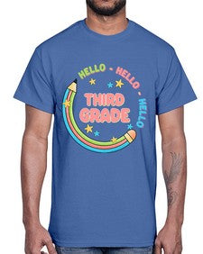 Hello third Grade Pencil 346#- third grade- Cotton Tee