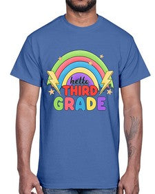 Hello third Grade Rainbow 348#- third grade- Cotton Tee