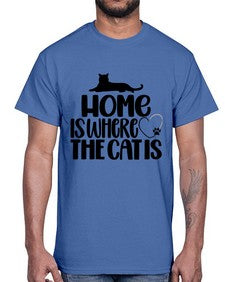 Home Is Where The Cat is Style 93#- cats- Cotton Tee