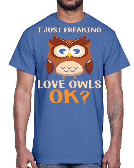 I Just Freaking Love Owls A TurtleRabbit 9#- owl- Cotton Tee