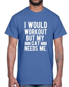 I would Workout- cats- Cotton Tee
