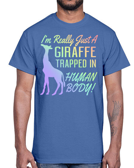 Im really just a giraffee trapped in human body- giraffee- Cotton Tee