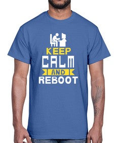 Keep Calm and reboot 27#- computer- Cotton Tee