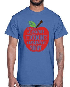 Learn Teach Inspire Shape Style 1044#- teacher- Cotton Tee