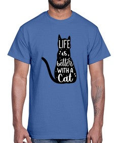 Life Is Better With A Cat Style 98#- cats- Cotton Tee