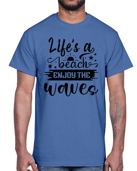 Lifes a beach enjoy the waves 01#- summer- Cotton Tee