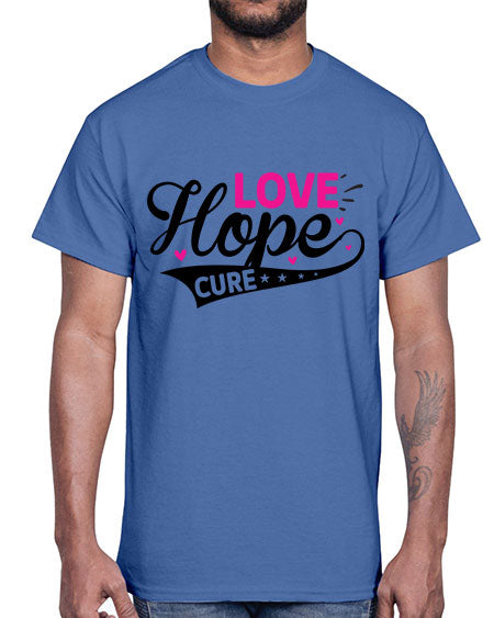 Love Hope Cure 14#- breast cancer- Cotton Tee