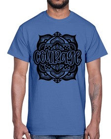 Mandala Courage 759#- mandala- Cotton Tee
