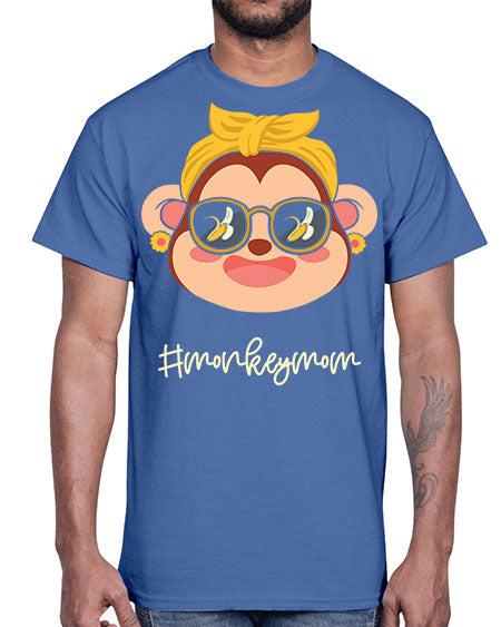 Monkey Mom Banana Glasses 16#- monkey- Cotton Tee