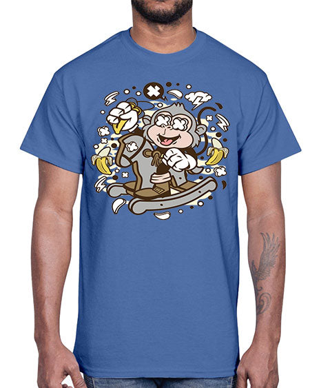 Monkey Rocking Horse- monkey- Cotton Tee