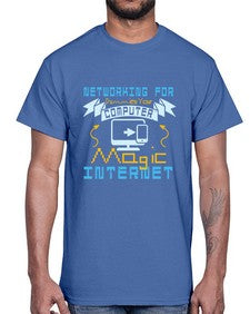 Networking for dummies your computer magic internet 22#- computer- Cotton Tee