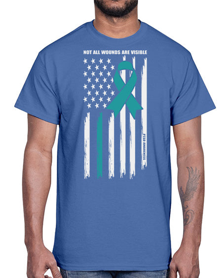Not All Wounds Are Visible 14#- PTSD- Cotton Tee