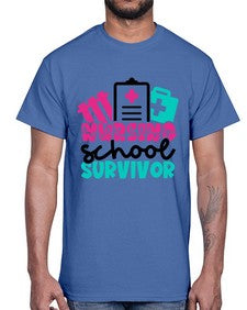 Nursing School Survivor Style Style 1278#- nurse- Cotton Tee