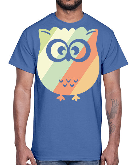 Owl Retro Style Vintage A TurtleRabbit 15#- owl- Cotton Tee