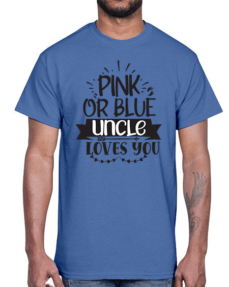 Pink or blue aucle loves you 429#- pregnancy- Cotton Tee