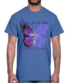 Pray For A Cure AlzheimerS Awareness 208#- alzheimers- Cotton Tee
