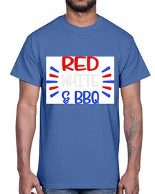 Red White BBQ 1499#- bbq- Cotton Tee