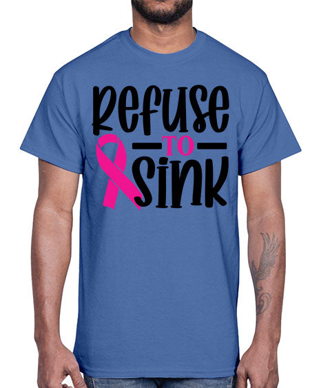 Refuse to Sink 9#- breast cancer- Cotton Tee