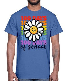 Retro Flower one hundred Days Of 752#- one hundred days- Cotton Tee