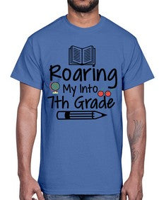 Roaring My Into seventh Grade 763#- seventh grade- Cotton Tee