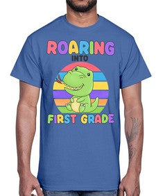 Roaring to first Grade Trex 768#- first grade- Cotton Tee