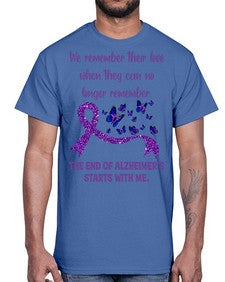 The End Of AlzheimerS Start With Me 217#- alzheimers- Cotton Tee