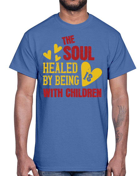 The soul is healed by being with children Style 226#- kids- Cotton Tee
