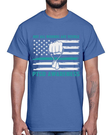 Veteran PTSD Not all wounds 4#- PTSD- Cotton Tee