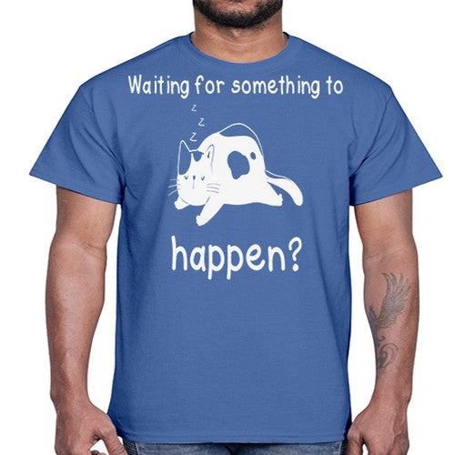 Waiting For Something Sleeping Cat 285#- anime- Cotton Tee
