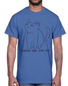 Walking Ego with Fur- cats- Cotton Tee