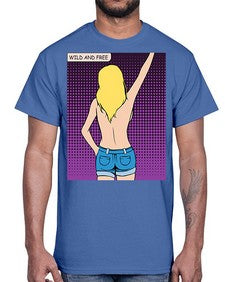 Wild and Free 1248#- art pop art- Cotton Tee
