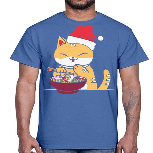 Xmas Kawaii Anime Shiba Inu Eating Ramen 289#- anime- Cotton Tee