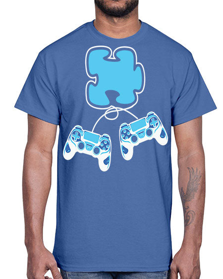 autism awareness gamer puzzle piece 11#- autism- Cotton Tee